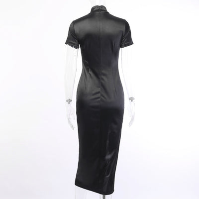 Gothic embroidered dragon retro style Qipao cloth buttons long slim dress for celebrity