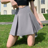 Hip wrap pleated anti-wrinkle V-shaped waistline A-line skirt split hem