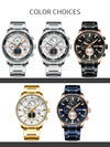 Luxury Mens Watches CURREN Stainless Steel Multi-function Chronograph Quartz Wristwatch Relogio Masculino