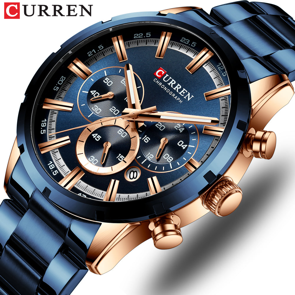 CURREN Chronograph Sport Watches for Men Top Brand Luxury Military Wrist Watch Man Clock Chic Wristwatch