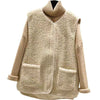 Fleece vest Korean style sleeveless vest cardigan with zipper and pockets suede lining