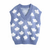 2022 spring jacquard knitted vest sweater cloud pattern knitwear sweater