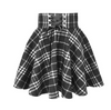 Lace Up Plaid Pleated Skirt High Waist A-line Swing Skater Mini Skirt Pettiskirt 9311