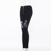 Pentagram hollow cut bandage pencil pants high waist tight fit zipper stretchable jeans casual pants for gothic streetwear