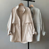 New Korean loose fit short trench coat raglan sleeves for women casual outfit