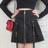 2022 Pleated skirt zipper patchwork Gothic Style pentagram charm for women street hipsters with belt