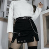 2021 sexy dark gothic ring chain split A-line skirt zipper cosplay chic streetwear