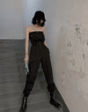 kPop ins blogger tubetop overall cargo casual pants hiphop joggers jumpsuit 4996