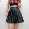 2021 spring new trend metallic dark gothic grunge leather pleated skirt for femme