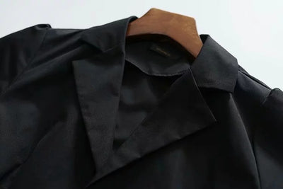 Gothic streetwear lapel collar shirt instashop buckle belt short cargo outfit women top