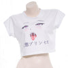 Hentai manga avatar printed T-shirt Japanese loose casual small piece dew navel sexy T-shirt