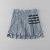 Elegant College Uniform high waist pleated skirt A-line Irregular Hem for JK Girls Japanese Style