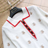 2022 embroidered bee dress for spring and autumn high waist polo collar knitwear A-line skirt for ladies