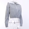Reflective hooded jacket baseball jersey new slim fit crop top hoodie for women