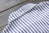 Japanese mori style splicing striped loose blouse lapel collar asymmetric hem long shirt