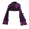 Long flared sleeve crop jacket buckle choker mini shawl women balero vest can shoulder gothic festive coat