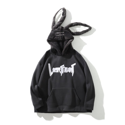 Original Design Rabbit Ears loose fit Dark Gothic Streetwear Oversize Sweater for Couples Boys and Girls
