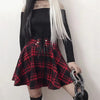 Lace Up Plaid Pleated Skirt High Waist A-line Swing Skater Mini Skirt Plus Size