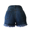 destroyed shorts with tassels high waist holes denim jeans hot ripped spandex pants