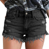destroyed shorts with tassels high waist holes denim jeans hot ripped spandex pants