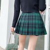 Punk Street Design Black Plaid Pleated Wrap College Irregular Skirt With Buckle Garter X892