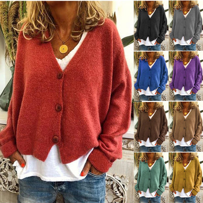 autumn winter Women casual loose sweater knitted wool cardigan coat plus size many colors