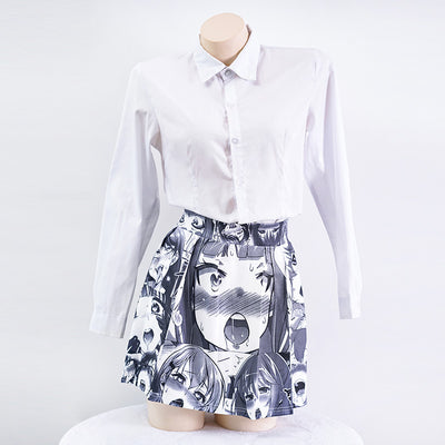 Manga animation prints sexy pleated A-line skirt high waist kawaii anime uniform role play cosplay