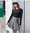 Karierte Plissee-Miniröcke Harajuku Grunge Gothic Streetwear High Waist Retro-Kleid