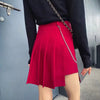 Girls Punk Irregular pleated college style with hybrid pants and skirt chain deco Streetwear