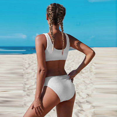 2020 European Split Badeanzug Frauen Sexy Bikini Bademode Strick Jacquard LC411742
