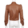 Designer 2021 leather bubble sleeves long-sleeved top shirt cardigan for Femme
