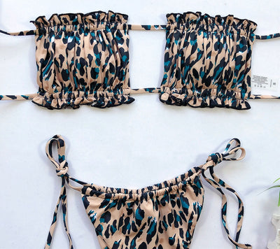 Hot Women 2 pc Pleated tube top bikini Bandeau Padded Push Swimsuit 2020 Butterfly