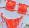 Hot Women 2 Stk. Plissee Bikini mit Röhrenoberteil Bandeau Padded Push Swimsuit 2020 Butterfly