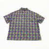 Harajuku retro circus dogs purple spades prints loose short sleeves chiffon printed shirt cardigan