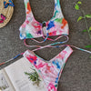 Krawattengefärbter Tethered Bikini 2-teiliger Badeanzug Sommerfarbe