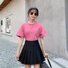 Sommer hoch taillierter Rock Plus Size A-Linie im koreanischen Stil mit Knopfloch-Faltenrock für Frauen