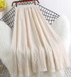 korean linen dress high waist big swing umbrella skirt Comfortable