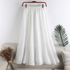 korean linen dress high waist big swing umbrella skirt Comfortable