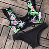 Tiny shredded print bikini sexy back strapping European style split swimsuit girl swimwear