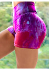 Frauen High Waist 2020 Tye Dye gedruckt Yoga Shorts Hosen für Workout Übung Laufen und Fitness Stretch Tight