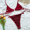 2020 Swimsuit Women Sequin 2 pc Bikini monokini European US halter Style high-waist Cutout pattern