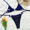 2020 Badeanzug Frauen Pailletten 2 Stk. Bikini Monokini Europäische US-Neckholder Stil mit hoher Taille Ausschnitt Muster