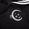 Gothic punk anime JK crescent moon prints navy collar crop top college style T shirt