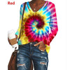 Urban Leisure Swirl Tie Dye bedruckte Langarmbluse schickes T-Shirt mit V-Ausschnitt in Übergröße