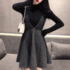 2021 Winter Tunica für Frauen Rock mit hoher Taille und dunklem Gothic-Stil mit zweiteiligem Pullover-Set