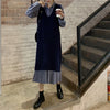 Loose Fit lange Pullover Weste langen Rock Frauen zweiteiligen Set Strickmode Modekleid