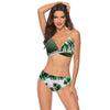 Prairie Chic 2-teiliges sexy Bikini-Set Brasilianischer Badeanzug Grüne Blätter PatchWork Pattern Plus Size erhältlich