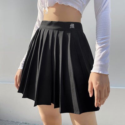 College Style Street Fashion Embroidered letter pleated skirt for Women Sport and Tennis