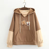 False 2in1 hooded sweatshirt with lining kawaii brown bear loose casual harajuku streetwear hoodie pullover