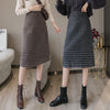 2021 HoundsTooth Long Skirt for Winter Women Plaid High Waist Bodycon A-line Dress YG100